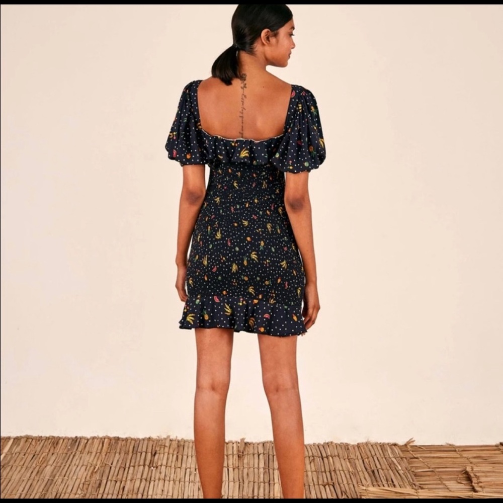 Farm Rio tiny fruits smocked mini dress size medium - Picture 5 of 11
